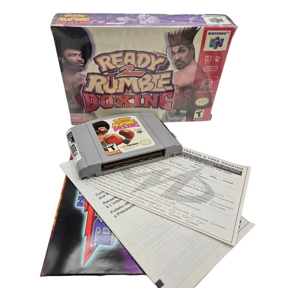 Ready 2 Rumble Boxing Nintendo 64 Game N64 Cartridge Box Poster Ex Rental